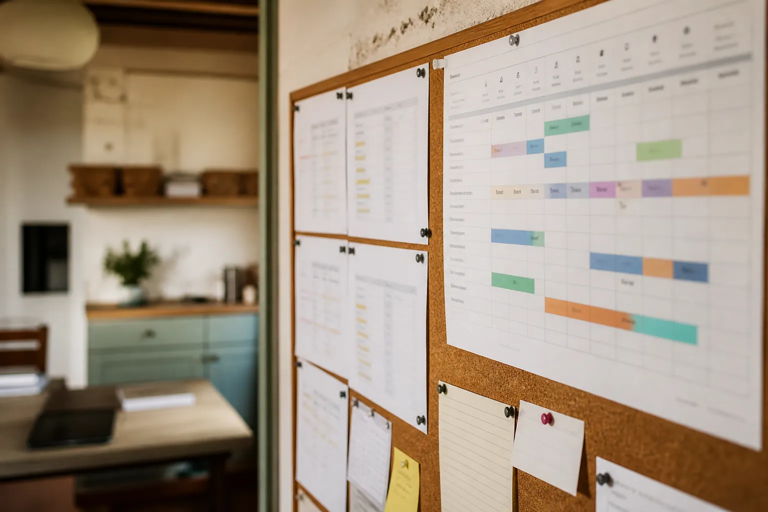 Planning dei turni housekeeping affisso in ufficio hotel