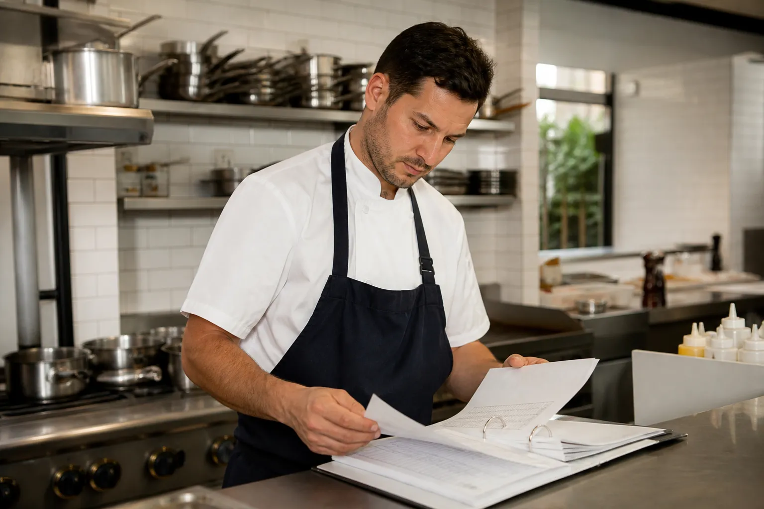 Documentazione HACCP consultata nella cucina di una struttura ricettiva
