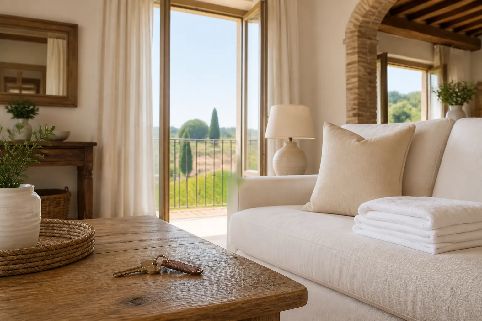 Casa vacanza toscana pulita e pronta per il check-in di un ospite